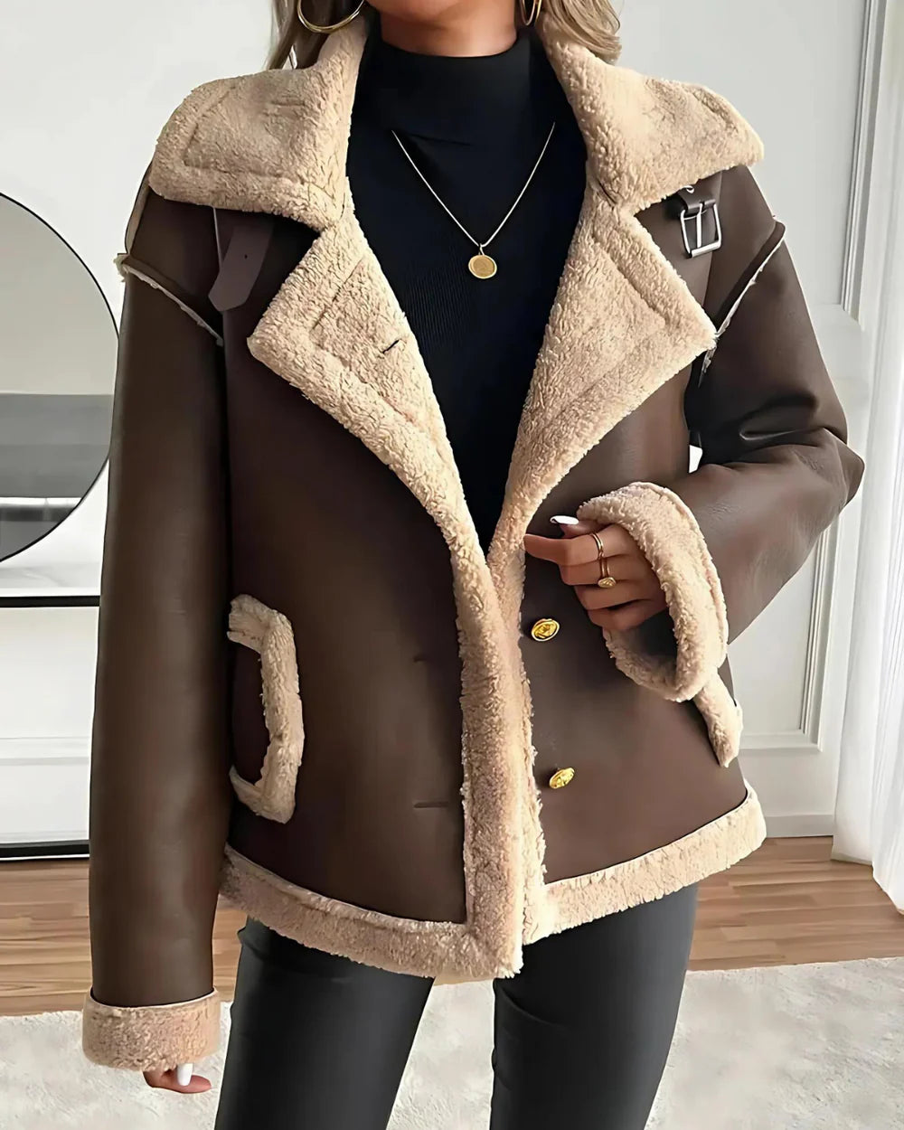 Destiny - Chaqueta Elegante de cuero con Multiples Bolsillos