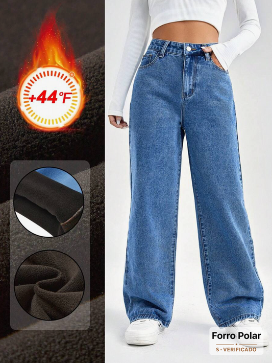Cindy - Pantalones Térmicos Tejanos Tipo Bota Campana