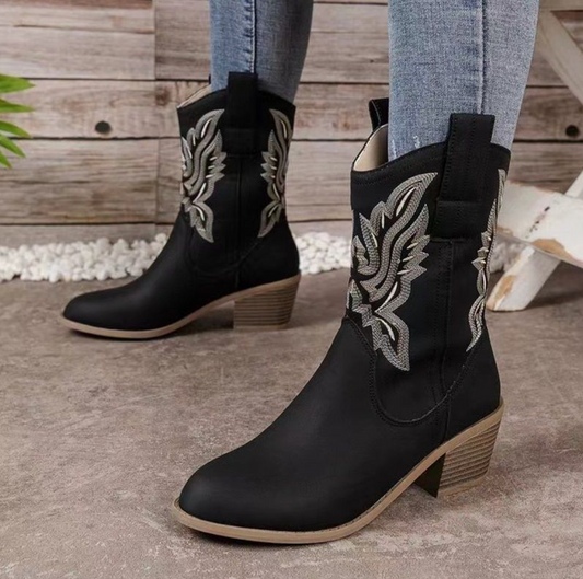Libertty - Botas Vaqueras Bordado Antideslizante